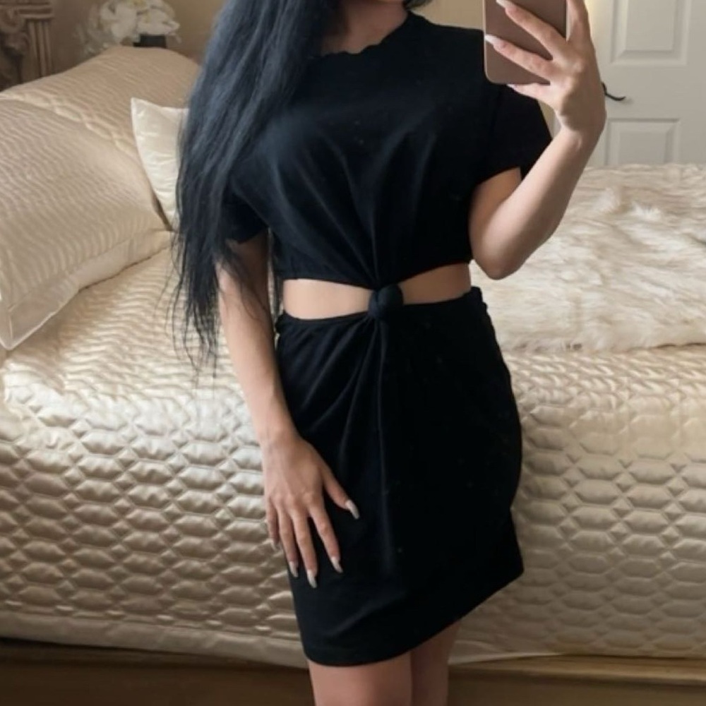 LNA Black Casual Asymmetrical Dress - Picture 3 of 8